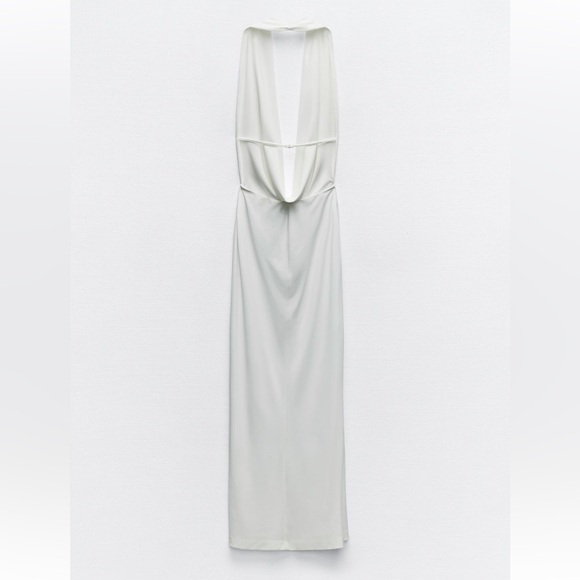 ZARA DRAPED HALTER DRESS - Picture 4 of 6